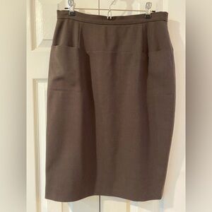 Huntsman & Sons 11 Saville Row London Barneys New York Brown Pencil Skirt Sz 10